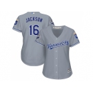 Women's Kansas City Royals #16 Bo Jackson Grey Road Stitched MLB Jersey