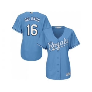 Women's Kansas City Royals #16 Paulo Orlando Light Blue Alternate Stitched MLB Jersey