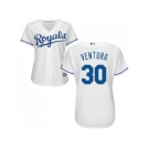 Women's Kansas City Royals #30 Yordano Ventura White Home Stitched MLB Jersey