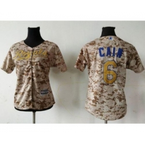 Women's Kansas City Royals #6 Lorenzo Cain Camo Fashion Stitched Baseball Jersey