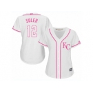 Women's Majestic Kansas City Royals #12 Jorge Soler Authentic White Fashion Cool Base MLB Jerseysey