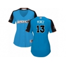 Women's Majestic Kansas City Royals #13 Salvador Perez Replica Blue American League 2017 MLB All-Star MLB Jersey