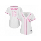 Women's Majestic Kansas City Royals #16 Paulo Orlando Authentic White Fashion Cool Base MLB Jersey