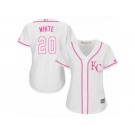 Women's Majestic Kansas City Royals #20 Frank White Authentic White Fashion Cool Base MLB Jersey