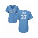 Women's Majestic Kansas City Royals #37 Brandon Moss Replica Light Blue Alternate 1 Cool Base MLB Jersey