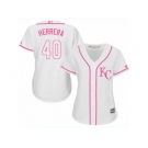 Women's Majestic Kansas City Royals #40 Kelvin Herrera Authentic White Fashion Cool Base MLB Jersey