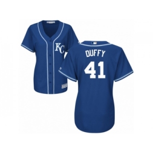 Women's Majestic Kansas City Royals #41 Danny Duffy Replica Blue Alternate 2 Cool Base MLB Jersey