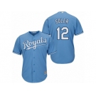 Youth Majestic Kansas City Royals #12 Jorge Soler Authentic Light Blue Alternate 1 Cool Base MLB Jersey