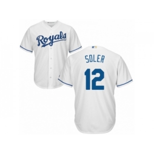 Youth Majestic Kansas City Royals #12 Jorge Soler Replica White Home Cool Base MLB Jersey