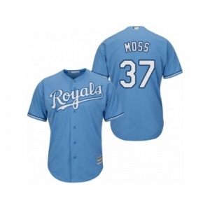 Youth Majestic Kansas City Royals #37 Brandon Moss Replica Light Blue Alternate 1 Cool Base MLB Jersey
