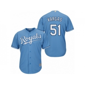 Youth Majestic Kansas City Royals #51 Jason Vargas Replica Light Blue Alternate 1 Cool Base MLB Jersey