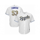 Youth Majestic Kansas City Royals #53 Melky Cabrera Replica White Home Cool Base MLB Jersey