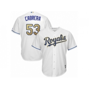 Youth Majestic Kansas City Royals #53 Melky Cabrera Replica White Home Cool Base MLB Jersey