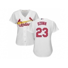 Women St.Louis Cardinals #23 Marcell Ozuna White Home Stitched MLB Jersey