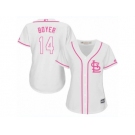 Women's Majestic St. Louis Cardinals #14 Ken Boyer Replica White Fashion Cool Base MLB Jersey