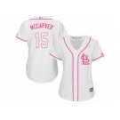 Women's Majestic St. Louis Cardinals #15 Tim McCarver Replica White Fashion Cool Base MLB Jersey