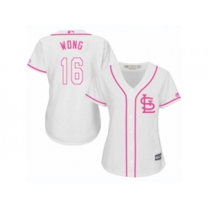 Women's Majestic St. Louis Cardinals #16 Kolten Wong Replica White Fashion Cool Base MLB Jersey