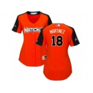 Women's Majestic St. Louis Cardinals #18 Carlos Martinez Replica Orange National League 2017 MLB All-Star MLB Jersey