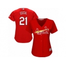 Women's Majestic St. Louis Cardinals #21 Brett Cecil Replica Red Alternate Cool Base MLB Jersey