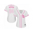 Women's Majestic St. Louis Cardinals #24 Whitey Herzog Replica White Fashion Cool Base MLB Jersey