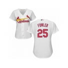 Women's Majestic St. Louis Cardinals #25 Dexter Fowler Replica White Home Cool Base MLB Jersey