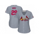 Women's Majestic St. Louis Cardinals #29 Zach Duke Replica Grey Road Cool Base MLB Jersey