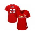 Women's Majestic St. Louis Cardinals #29 Zach Duke Replica Red Alternate Cool Base MLB Jersey