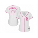 Women's Majestic St. Louis Cardinals #37 Keith Hernandez Replica White Fashion Cool Base MLB Jersey