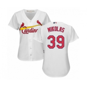 Women's Majestic St. Louis Cardinals #39 Miles Mikolas Authentic White Home Cool Base MLB Jersey