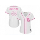 Women's Majestic St. Louis Cardinals #44 Trevor Rosenthal Replica White Fashion Cool Base MLB Jersey