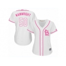 Women's Majestic St. Louis Cardinals #50 Adam Wainwright Replica White Fashion Cool Base MLB Jersey