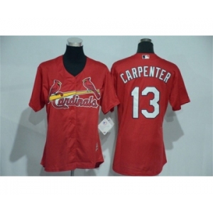 Women's St. Louis Cardinals #13 Matt Carpenter Majestic Red Cool Base Player Jersey