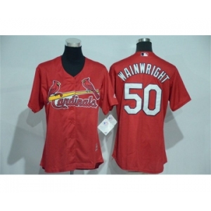 Women's St. Louis Cardinals #50 Adam Wainwright Majestic Red Cool Base Player Jersey