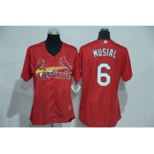 Women's St. Louis Cardinals #6 Stan Musial Majestic Red Cool Base Player Jersey