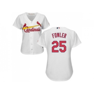 Women's St.Louis Cardinals #25 Dexter Fowler White Home Stitched MLB Jersey