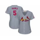 Women's St.Louis Cardinals #5 Albert Pujols Grey Road Stitched MLB Jersey