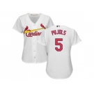 Women's St.Louis Cardinals #5 Albert Pujols White Fashion Stitched MLB Jersey