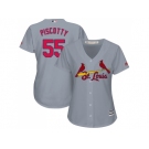 Women's St.Louis Cardinals #55 Stephen Piscotty Grey Road Stitched MLB Jersey