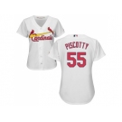 Women's St.Louis Cardinals #55 Stephen Piscotty White Home Stitched MLB Jersey