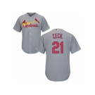 Youth Majestic St. Louis Cardinals #21 Brett Cecil Replica Grey Road Cool Base MLB Jersey