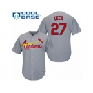 Youth Majestic St. Louis Cardinals #27 Brett Cecil Replica Grey Road Cool Base MLB Jersey