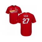 Youth Majestic St. Louis Cardinals #27 Brett Cecil Replica Red Alternate Cool Base MLB Jersey