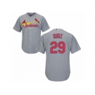 Youth Majestic St. Louis Cardinals #29 Zach Duke Replica Grey Road Cool Base MLB Jersey