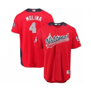 Youth Majestic St. Louis Cardinals #4 Yadier Molina Game Red National League 2018 MLB All-Star MLB Jersey