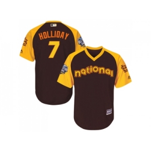 Youth Majestic St. Louis Cardinals #7 Matt Holliday Authentic Brown 2016 All-Star National League BP Cool Base MLB Jersey