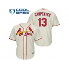 Youth St.Louis Cardinals #13 Matt Carpenter Cream Cool Base Stitched MLB Jersey