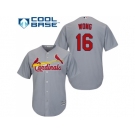 Youth St.Louis Cardinals #16 Kolten Wong Grey Cool Base Stitched MLB Jersey