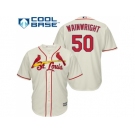 Youth St.Louis Cardinals #50 Adam Wainwright Cream Cool Base Stitched MLB Jersey