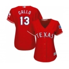 Women's Majestic Texas Rangers #13 Joey Gallo Authentic Red Alternate Cool Base MLB Jersey