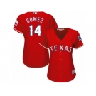 Women's Majestic Texas Rangers #14 Carlos Gomez Replica Red Alternate Cool Base MLB Jersey